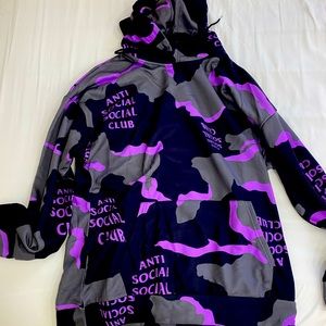 Anti Social Social Club purple camo hoodie.